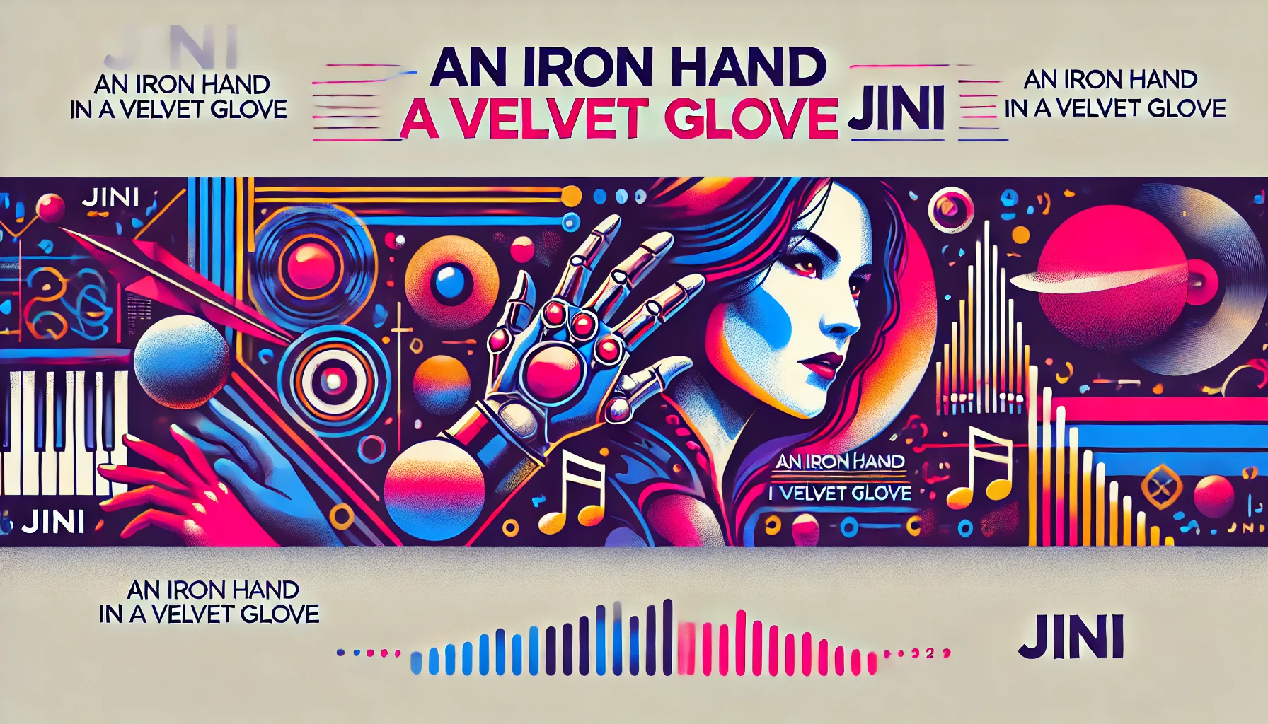 ジニのソロデビューアルバム「An Iron Hand In A Velvet Glove」を象徴する横長のアイキャッチ画像