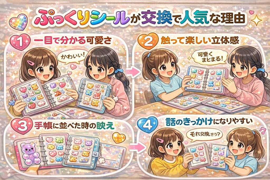 ぷっくりシールが交換で人気な理由