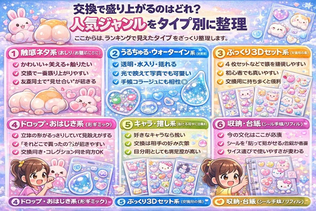 ぷっくりシールの人気タイプ