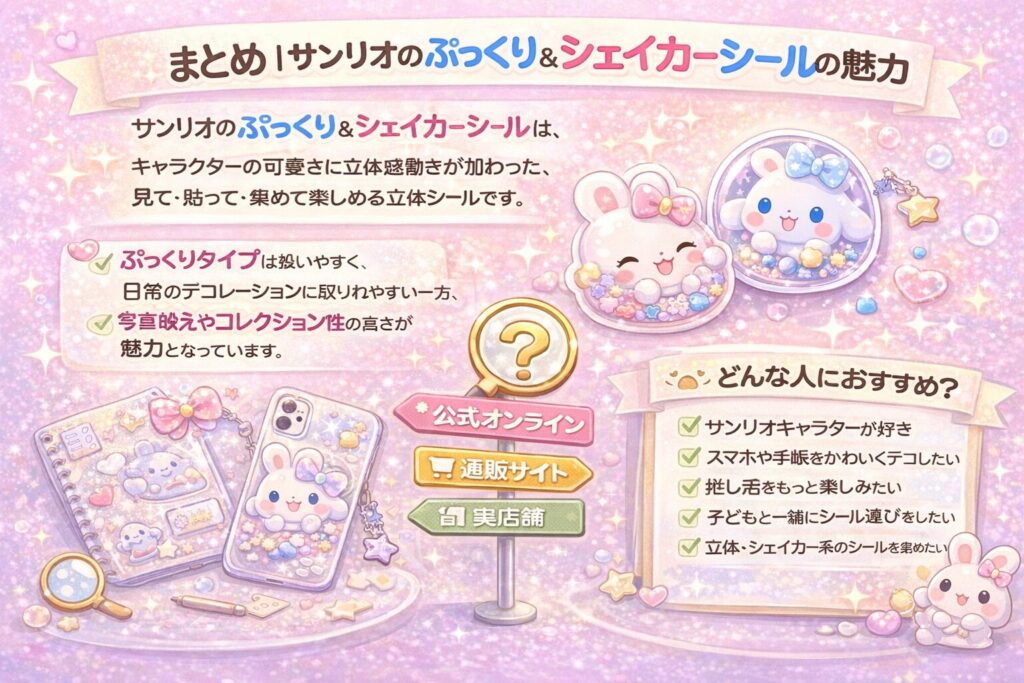 サンリオのぷっくり&シェイカーシールの魅力