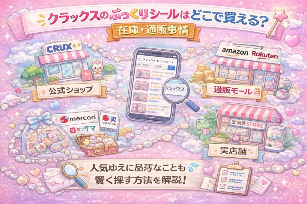 クラックスのぷっくりシールはどこで買える?在庫・通販事情