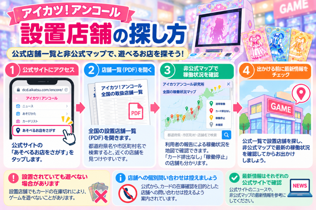 アイカツ!稼働中設置店舗の探し方ガイド