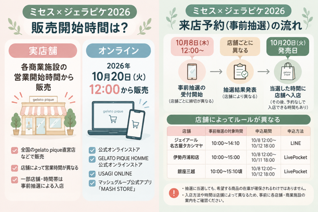 ミセス×ジェラピケ2026 販売案内