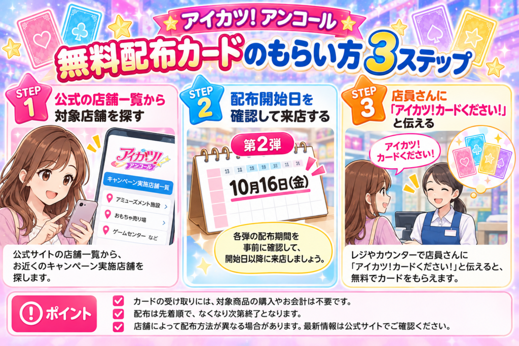 アイカツ!無料配布カードの3ステップ