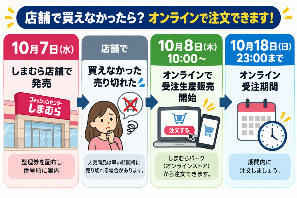 しまむらオンライン注文の流れ