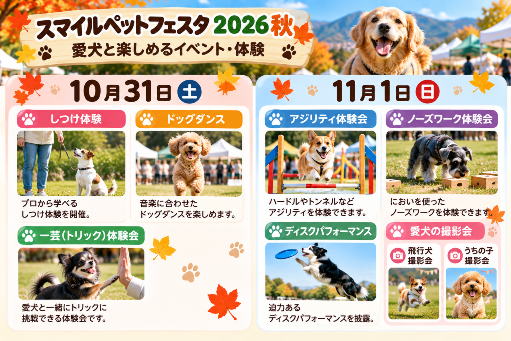 スマイルペットフェスタ秋のイベント案内